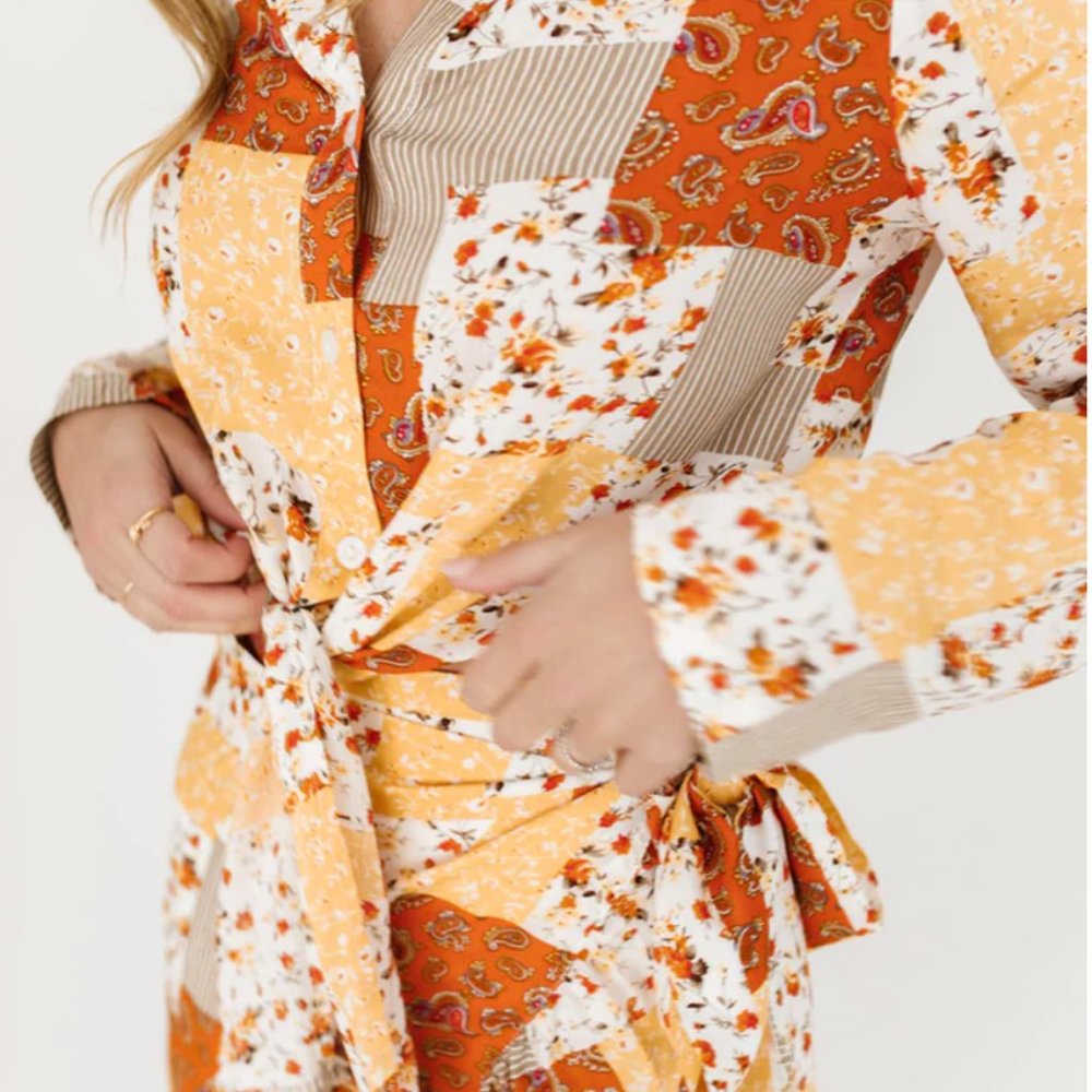 Zoco • Marigold Patchwork Top + Skirt SET - Size Small